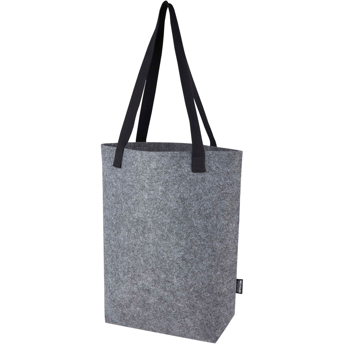 Bolsas con asas de fieltro reciclado con base ancha, 12 litros