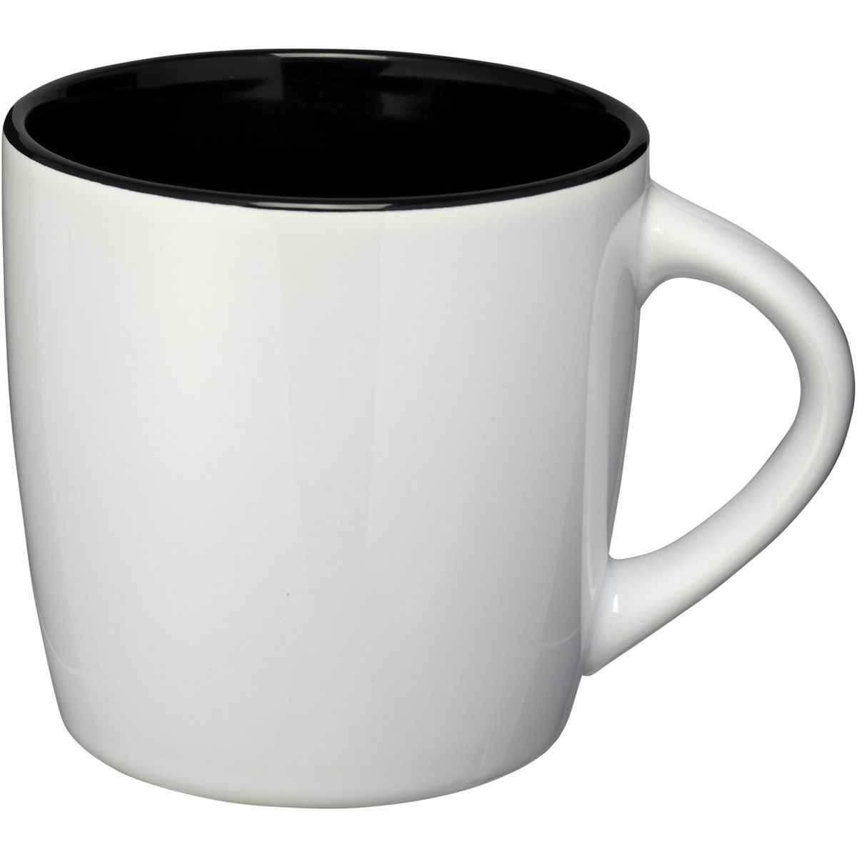 Tazas de cerámica brillantes de 340 ml con interior de color