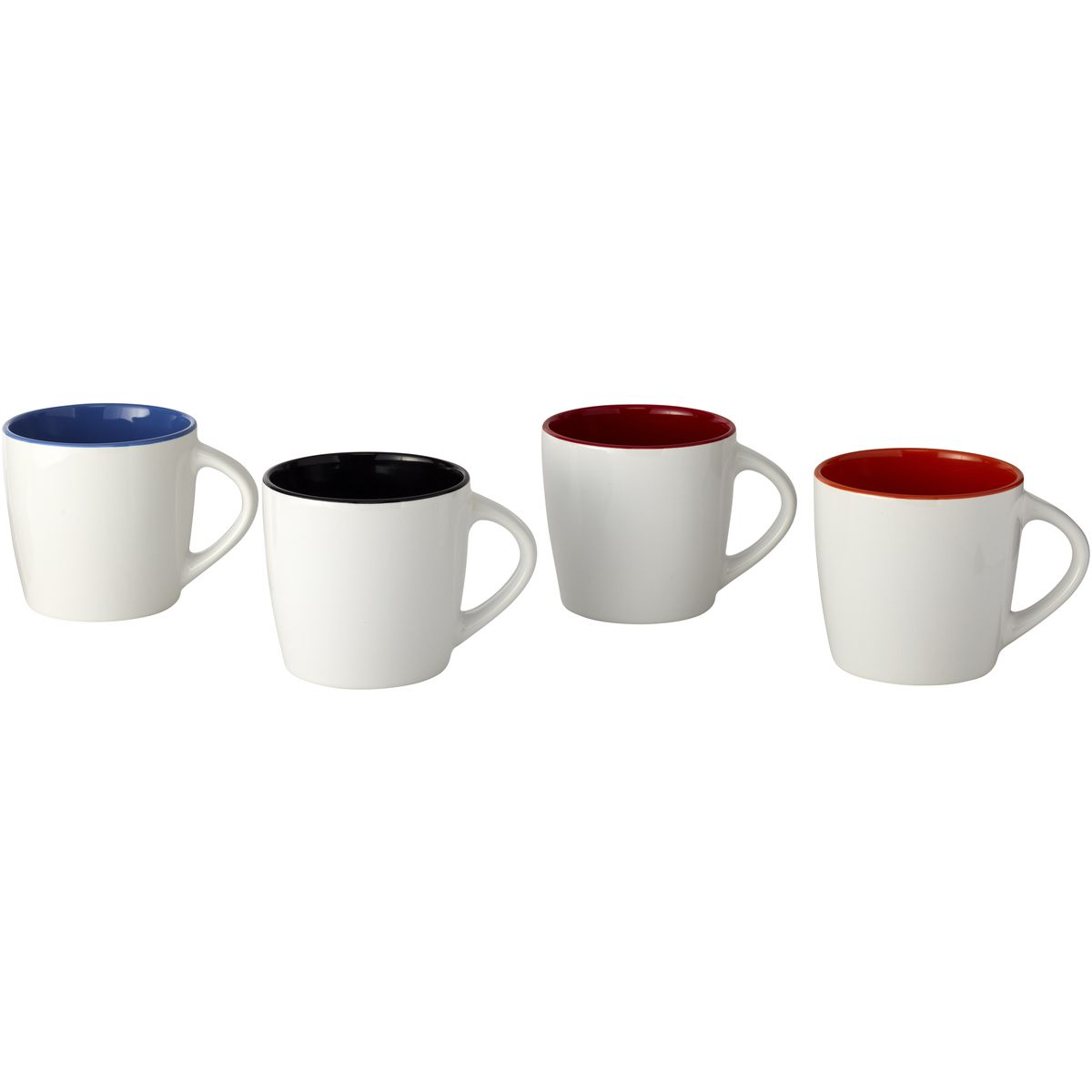 Tazas de cerámica brillantes de 340 ml con interior de color