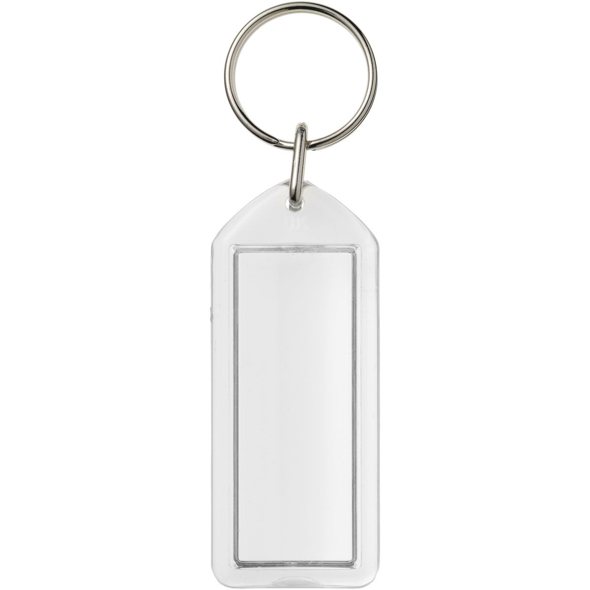 Llaveros transparentes reabribles con inserto de 5 x 2 cm