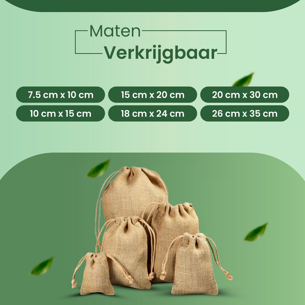 Bolsitas de Yute Biodegradables 290 gr / m2 Varios Tamaños