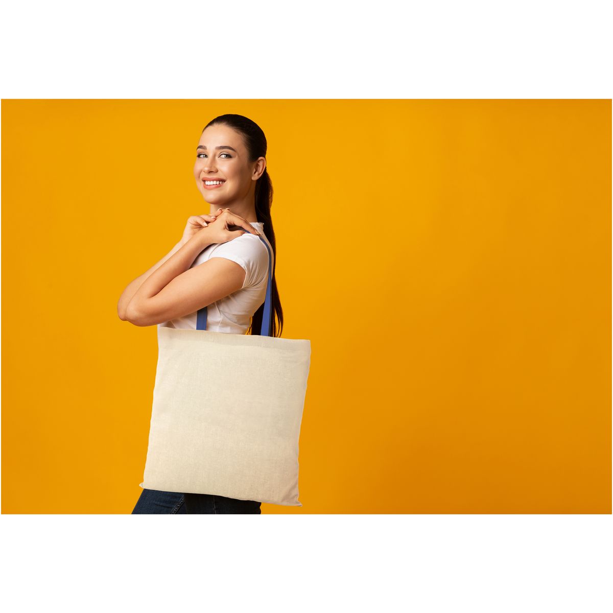 Bolsas de algodón con asas de color, 100 g/m², 7 litros