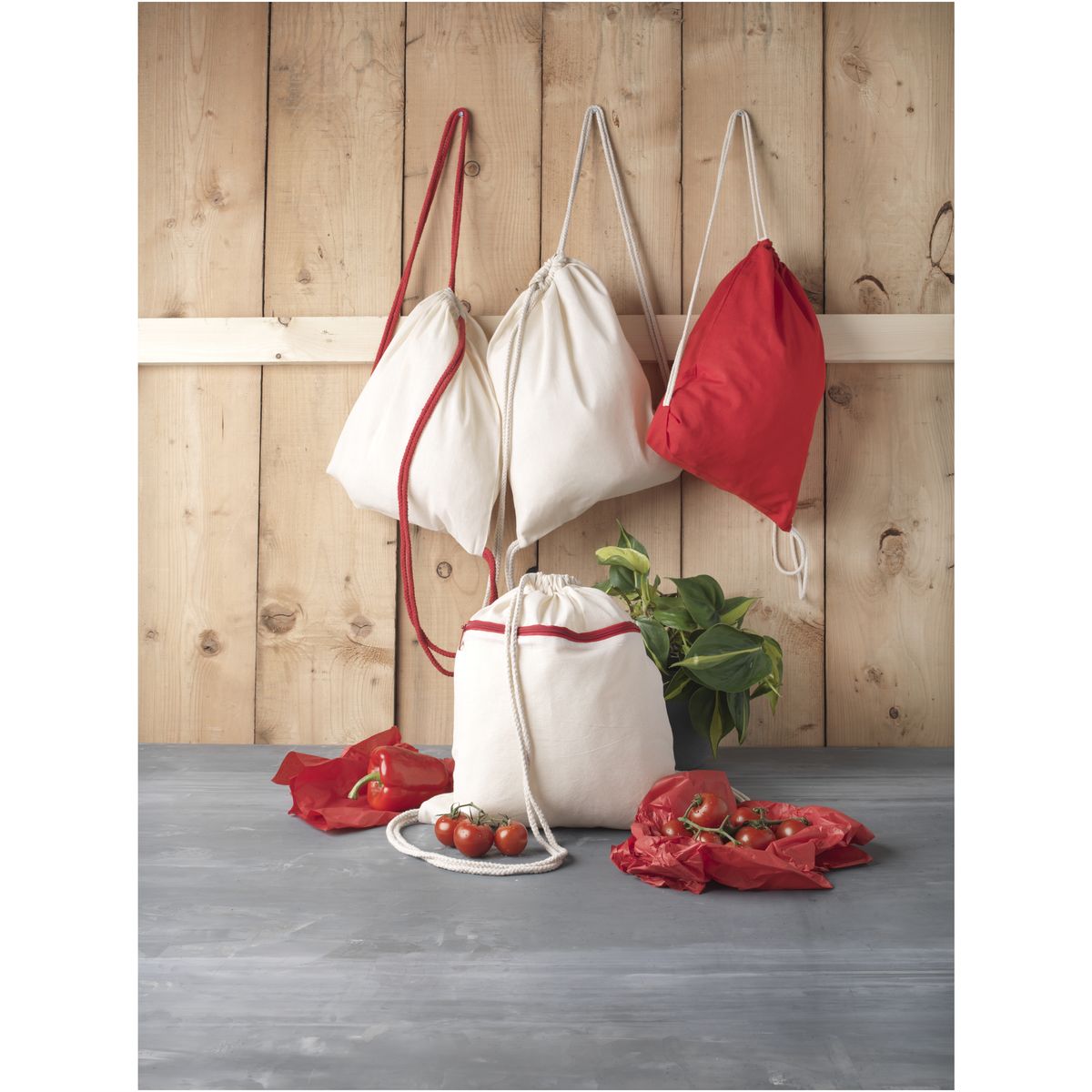 Mochilas de cuerdas de algodón, 140 g/m², 5 litros