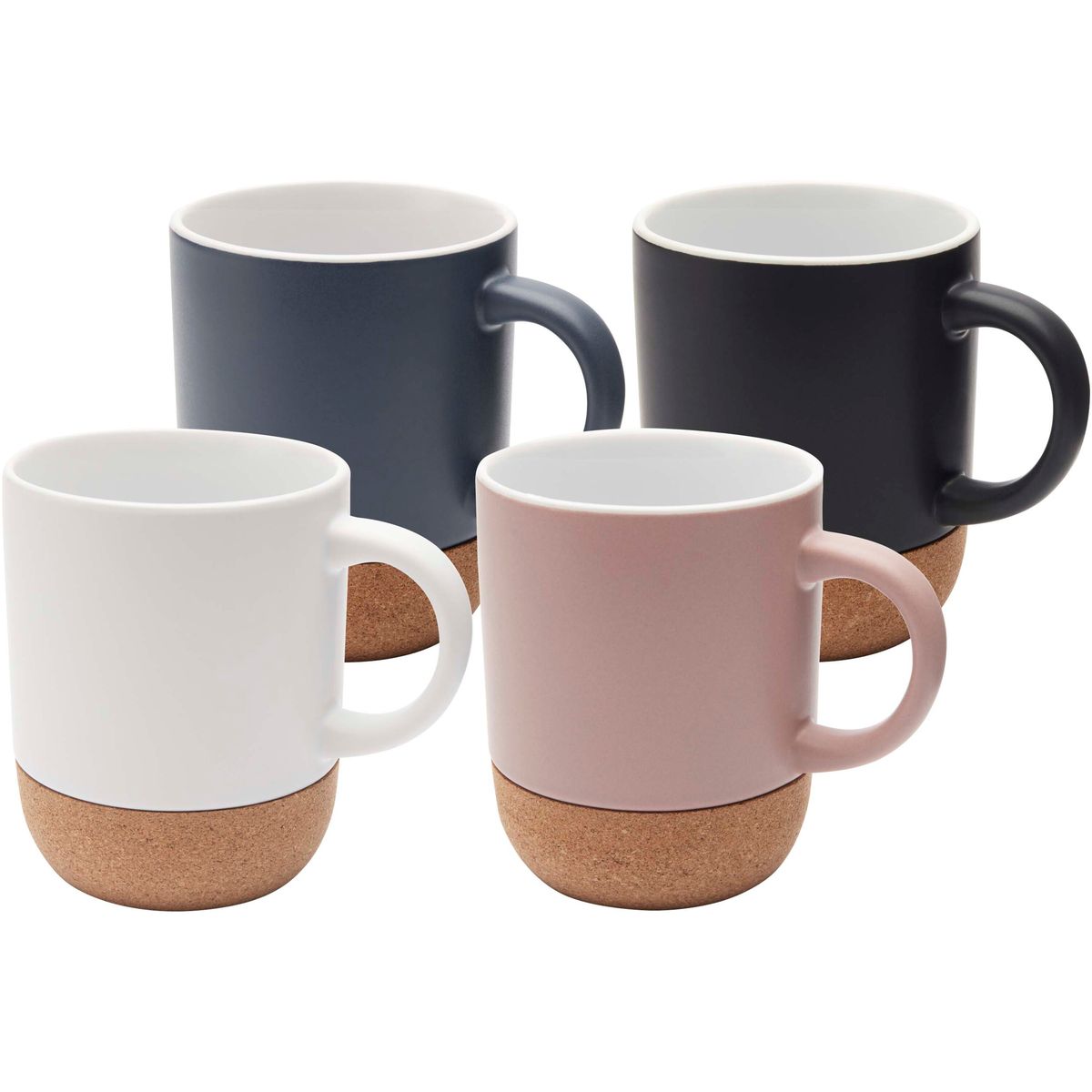 Tazas de cerámica de 300 ml con detalle de corcho y acabado mate