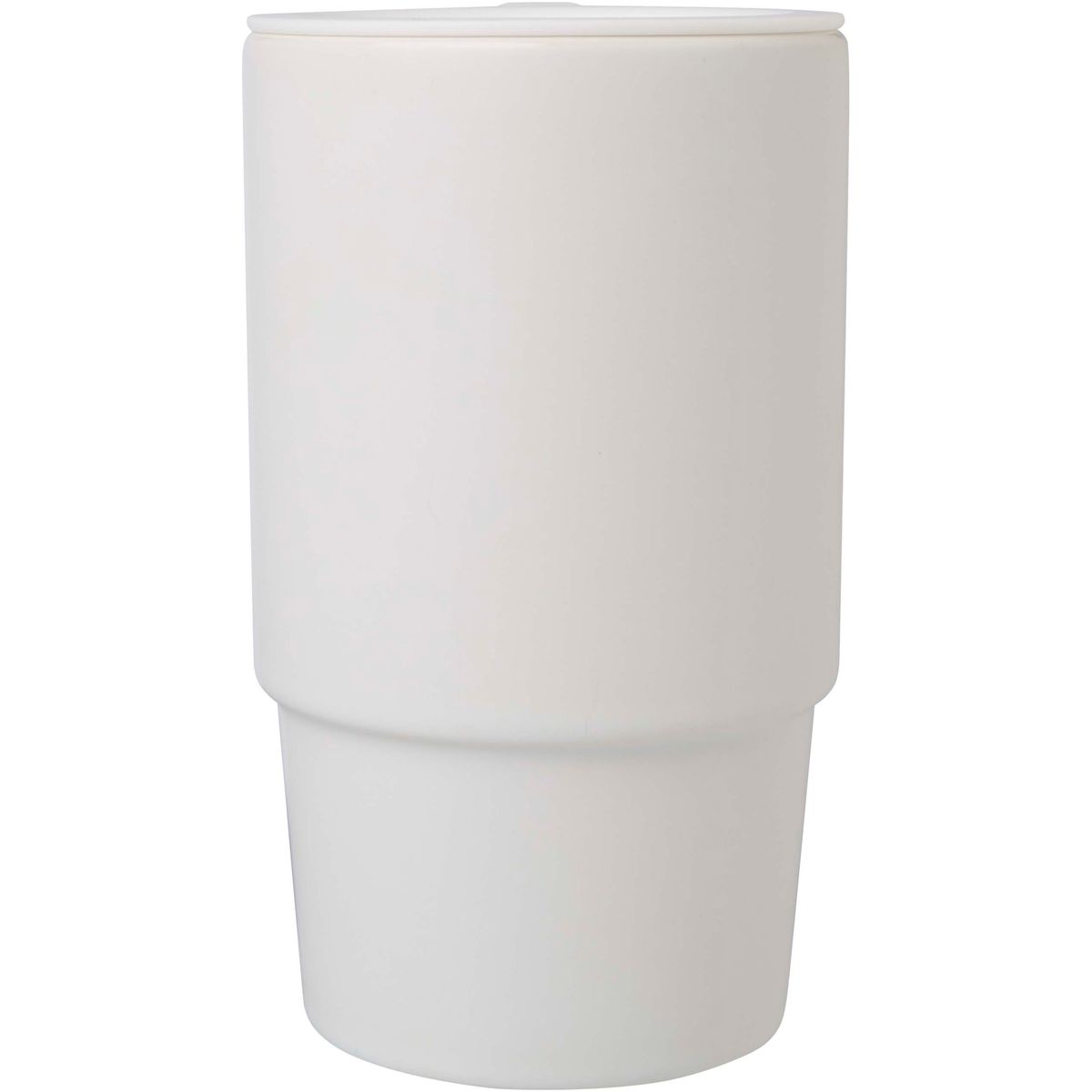 Tazas de cerámica de 450 ml con tapa de plástico antiderrame