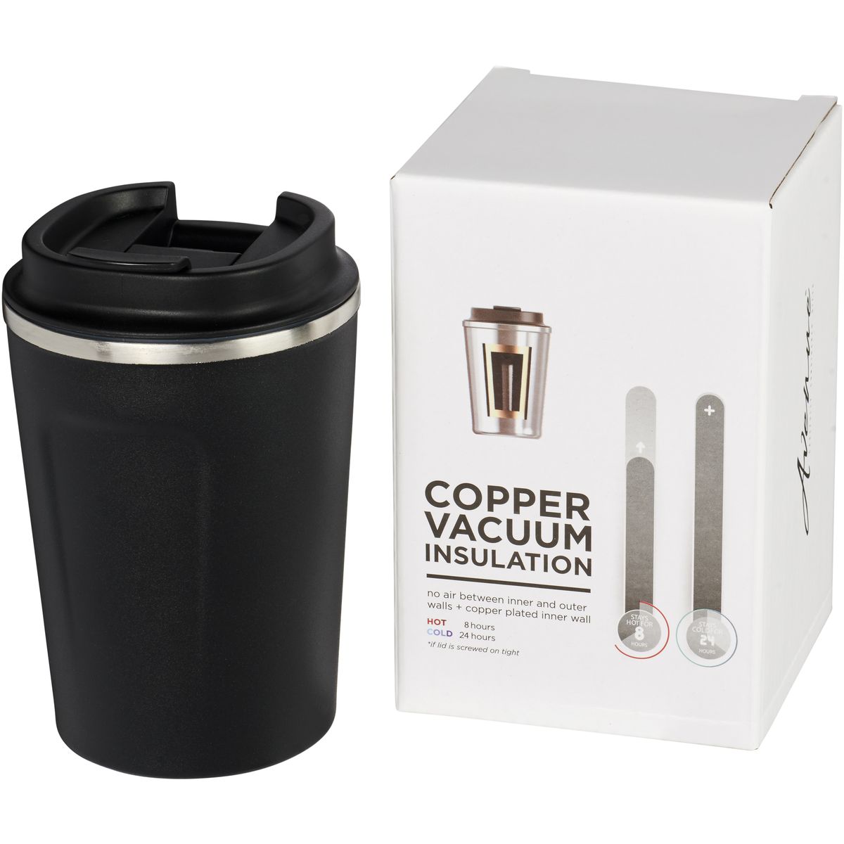 Vasos térmicos de acero inoxidable a prueba de fugas, 360 ml, con aislamiento al vacío de cobre