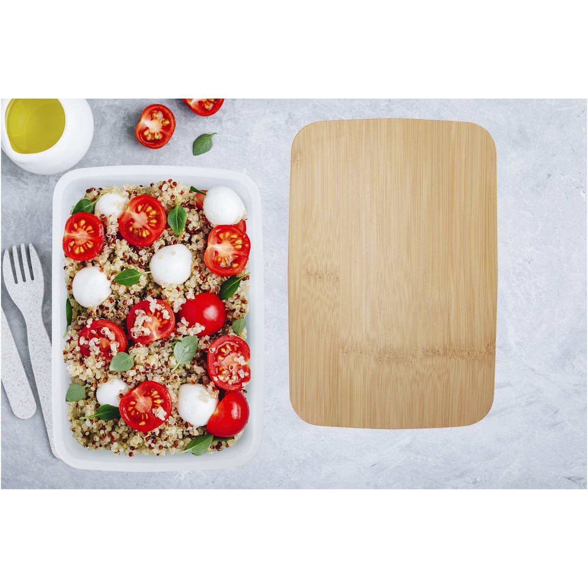 Fiambreras de 750 ml de plástico reciclado y bambú