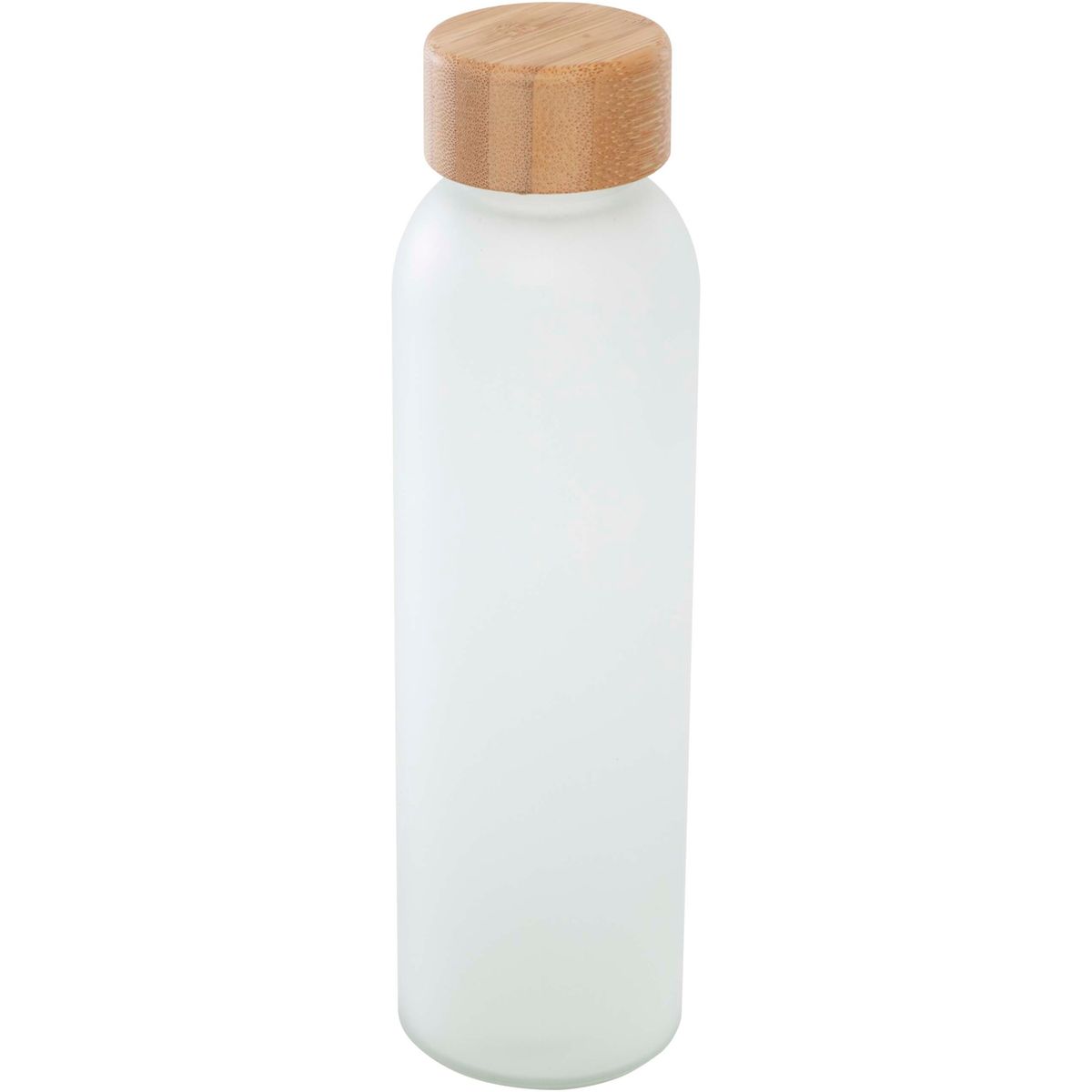 Botellas de vidrio mate de 500 ml con tapa de bambú