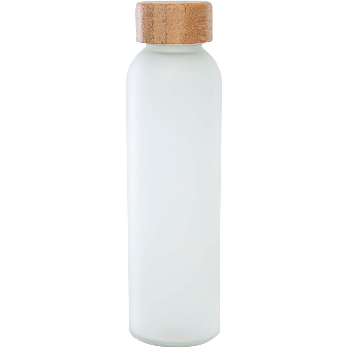 Botellas de vidrio mate de 500 ml con tapa de bambú