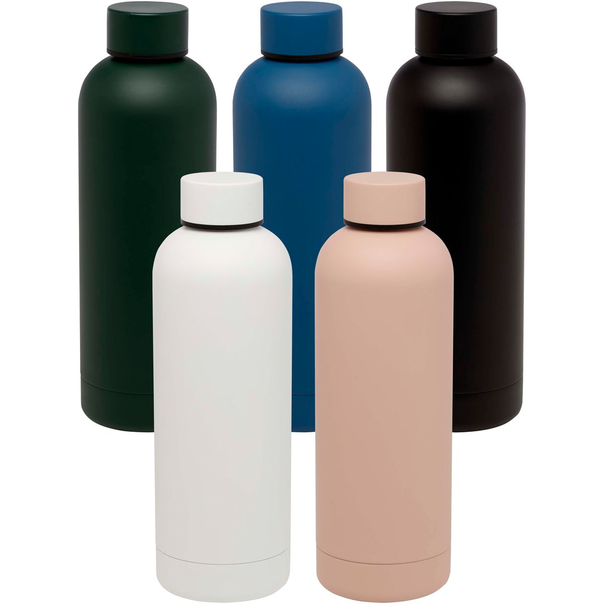 Botellas térmicas mate de acero inoxidable reciclado de 500 ml con aislamiento de cobre