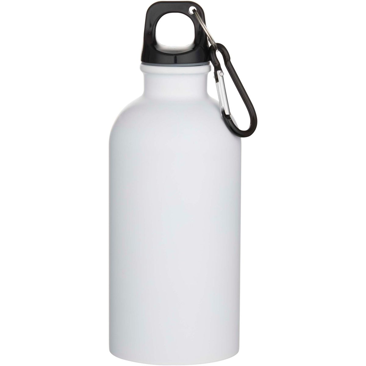 Botellas de agua mate de acero inoxidable reciclado de 400 ml con mosquetón