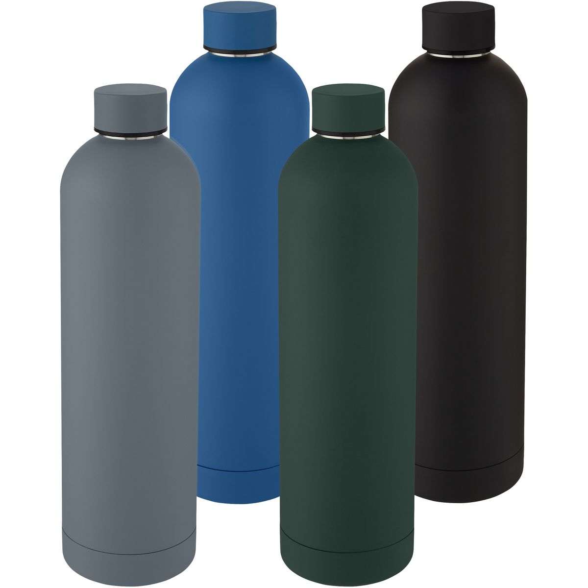 Botellas térmicas mate de acero inoxidable de 1 litro con aislamiento al vacío de cobre