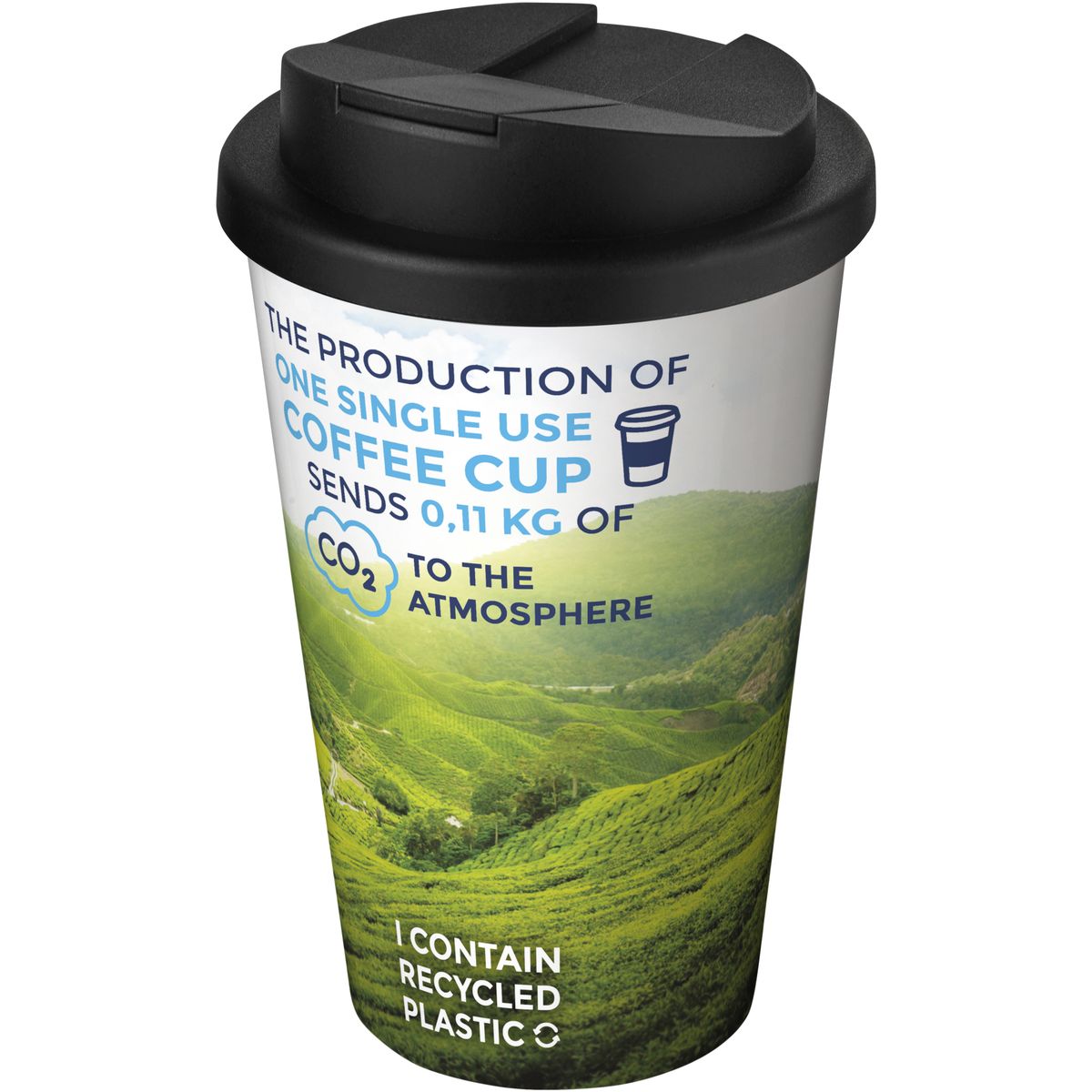 Vasos térmicos antiderrame de 350 ml con capa exterior reciclada