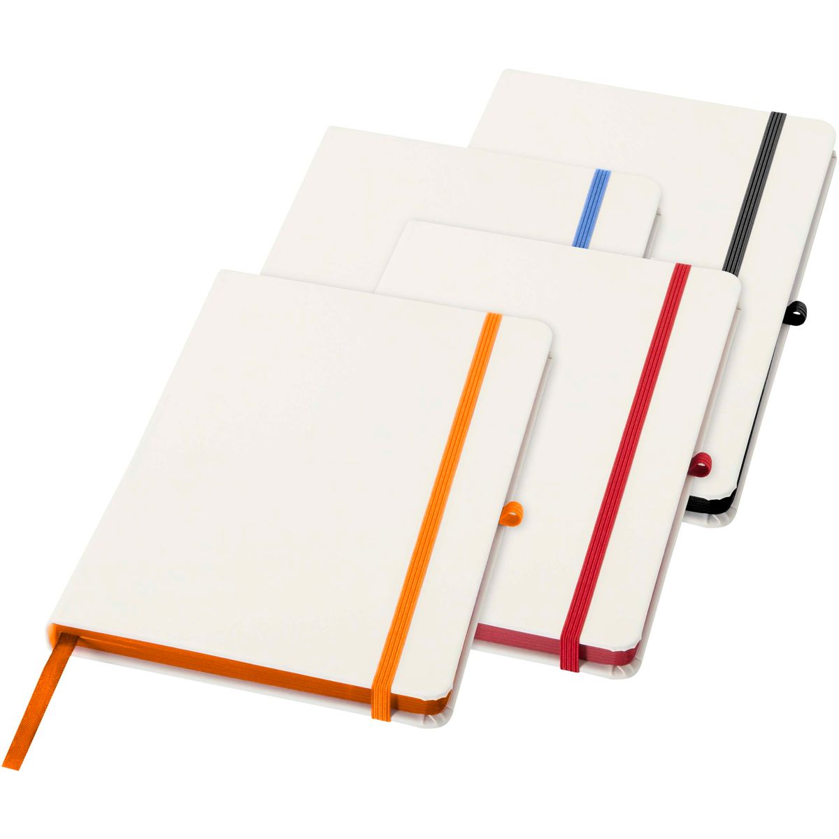 Cuadernos de tapa dura con cantos de color, 60 g/m², 14 x 21,1 cm