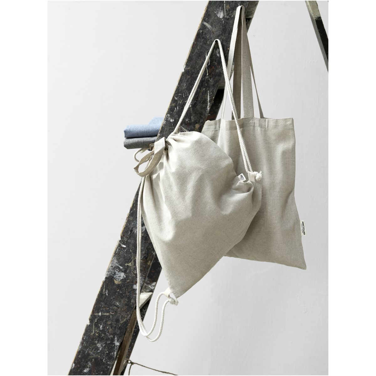 Bolsas de tela plegables recicladas de 150 g/m², 38 x 42 cm