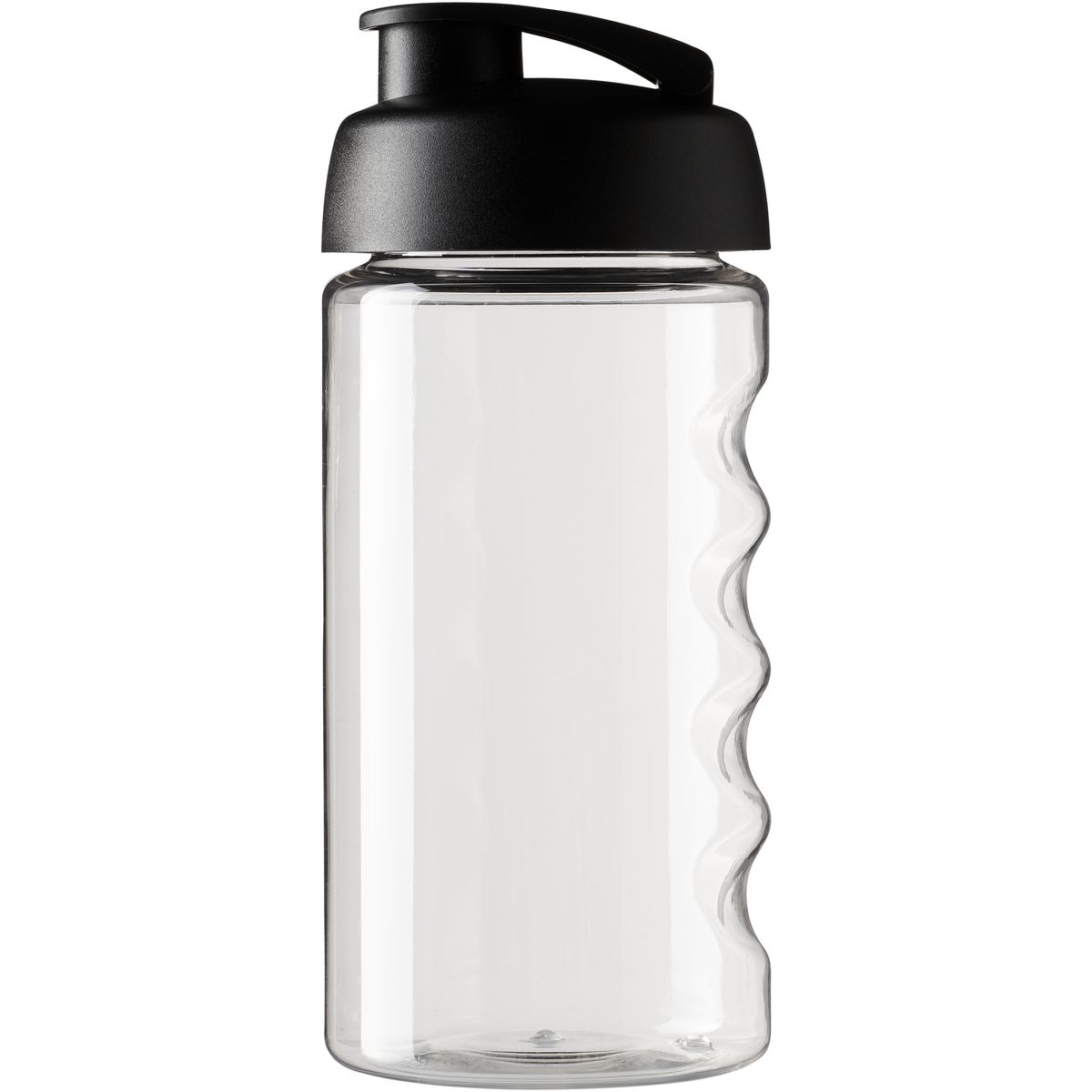 Botellas deportivas de PET de 500 ml con agarre para los dedos y tapa flip-cap