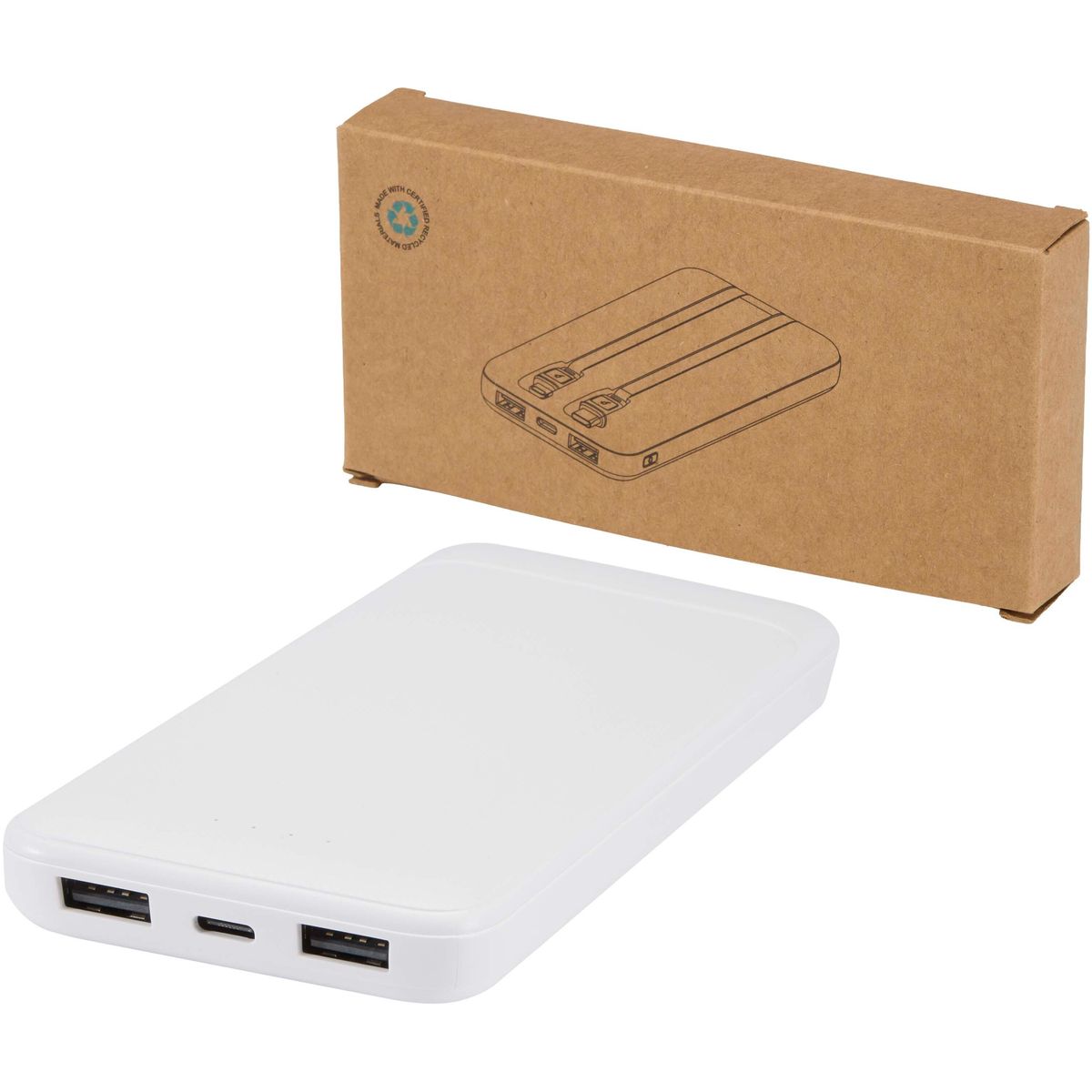 Power banks de 10.000 mAh, 10 W, con 2 cables integrados