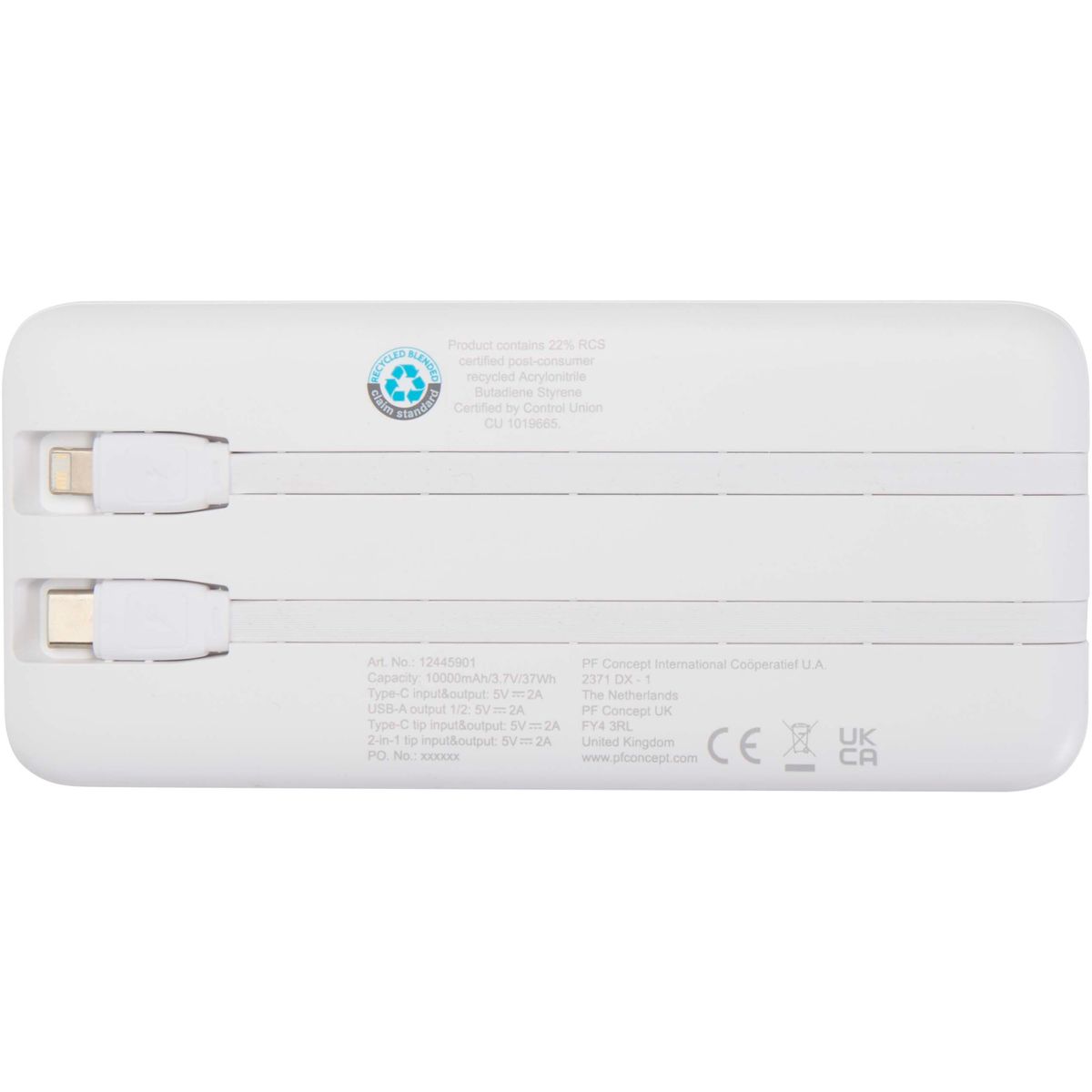 Power banks de 10.000 mAh, 10 W, con 2 cables integrados