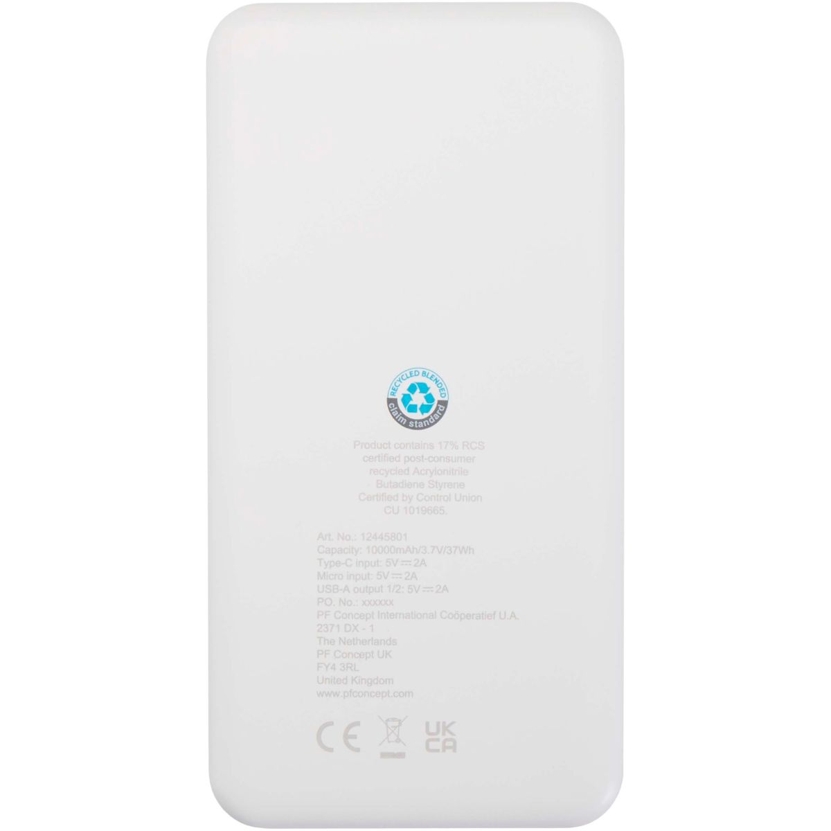 Power banks de 10.000 mAh, 10 W, de plástico reciclado