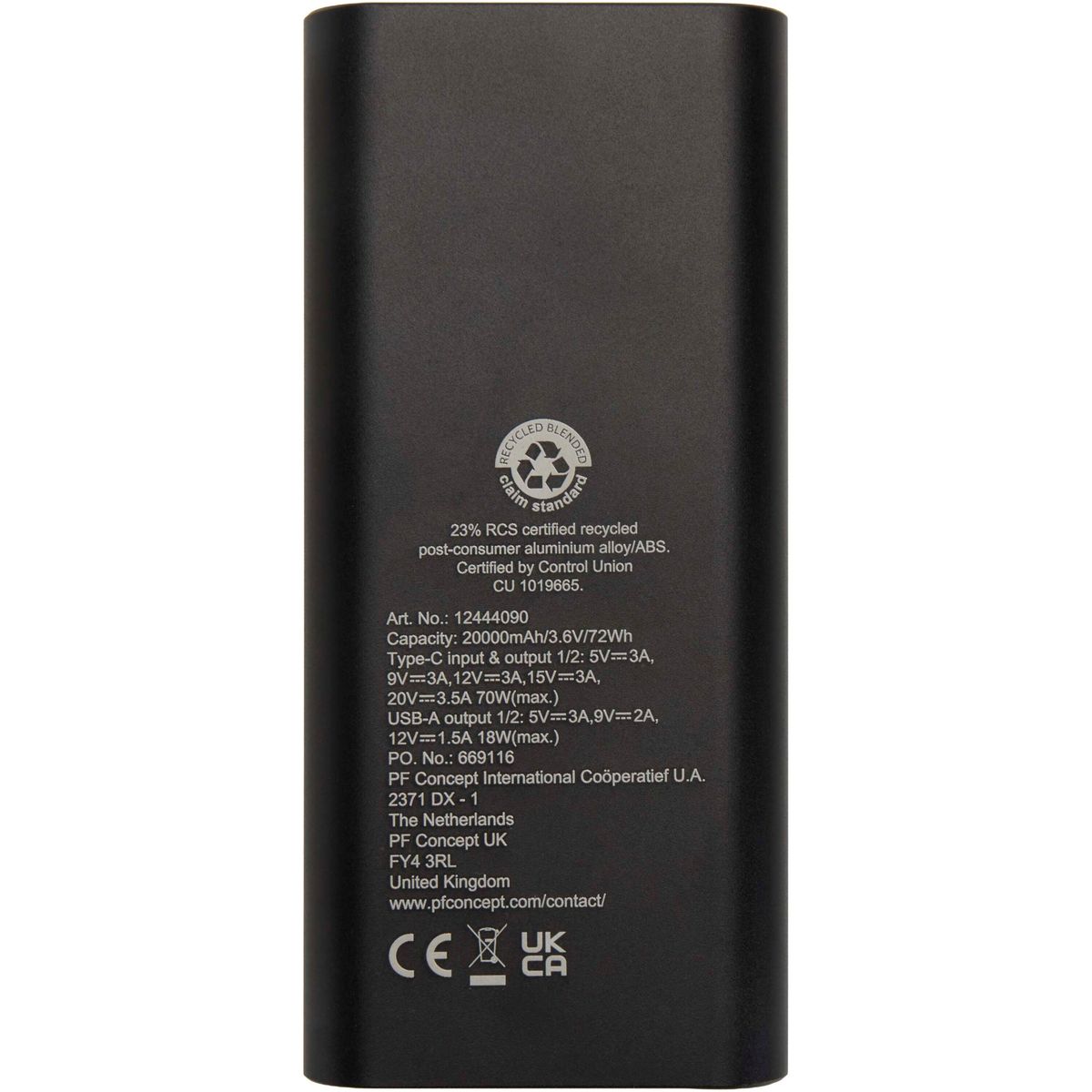 Power banks para portátiles de 20.000 mAh, 70 W, de aluminio reciclado