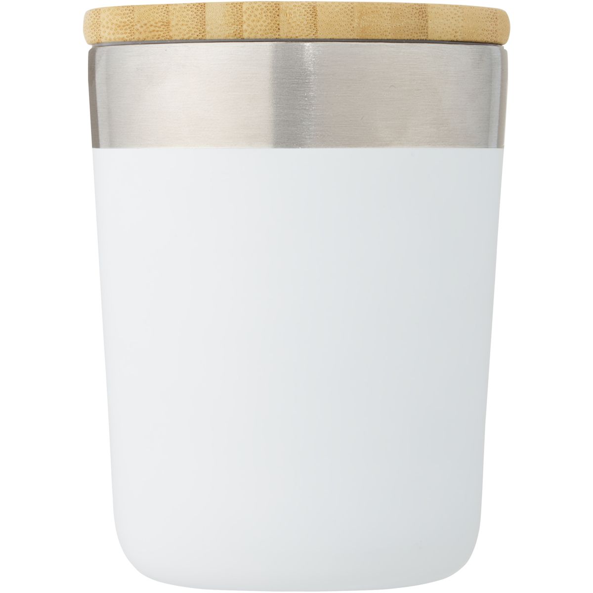 Vasos térmicos de acero inoxidable de 330 ml con aislamiento al vacío de cobre y tapa de bambú