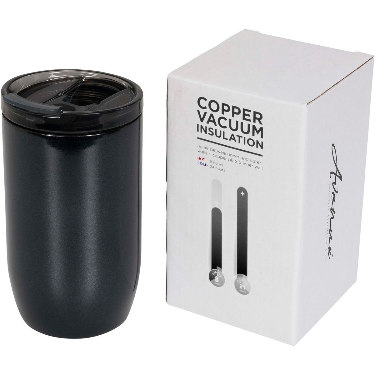 Vasos térmicos de acero inoxidable de 380 ml con aislamiento al vacío de cobre