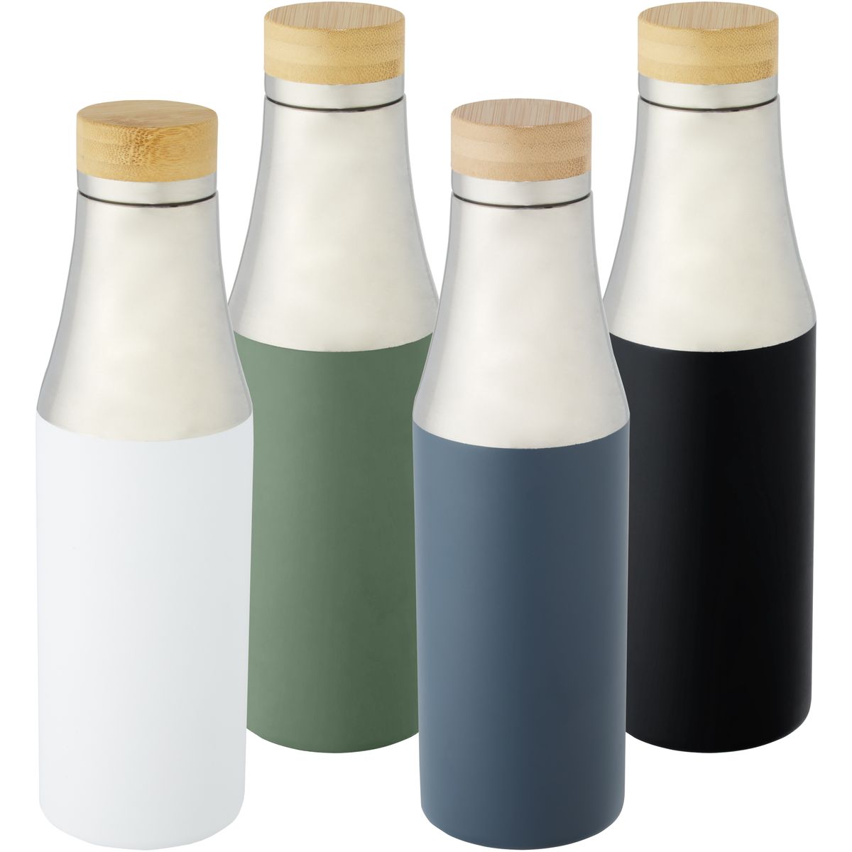 Botellas térmicas de acero inoxidable y bambú con aislamiento al vacío de cobre, 540 ml