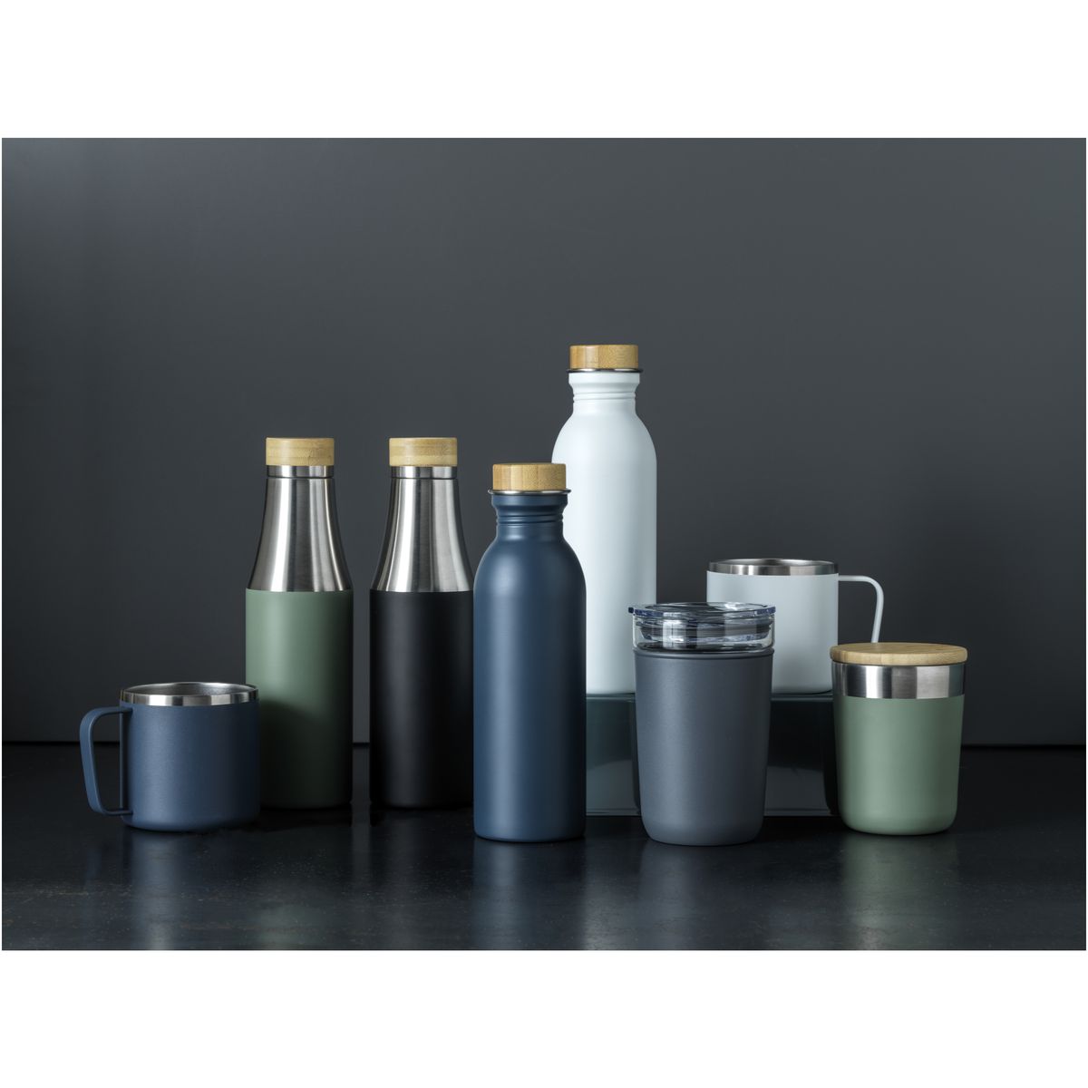 Botellas térmicas de acero inoxidable y bambú con aislamiento al vacío de cobre, 540 ml