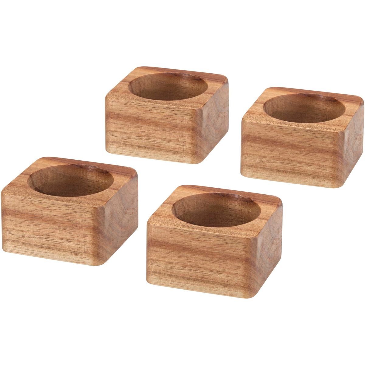 Sets de 4 aros para servilletas de madera de acacia