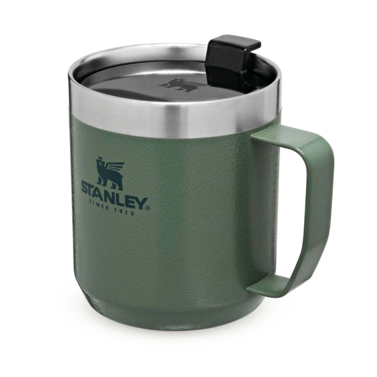 Tazas de camping Stanley 1913 de acero inoxidable de 350 ml con tapa para beber
