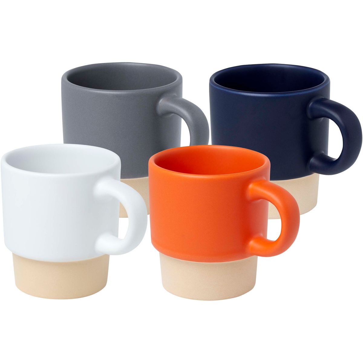 Tazas de espresso de cerámica apilables de 130 ml con acabado mate