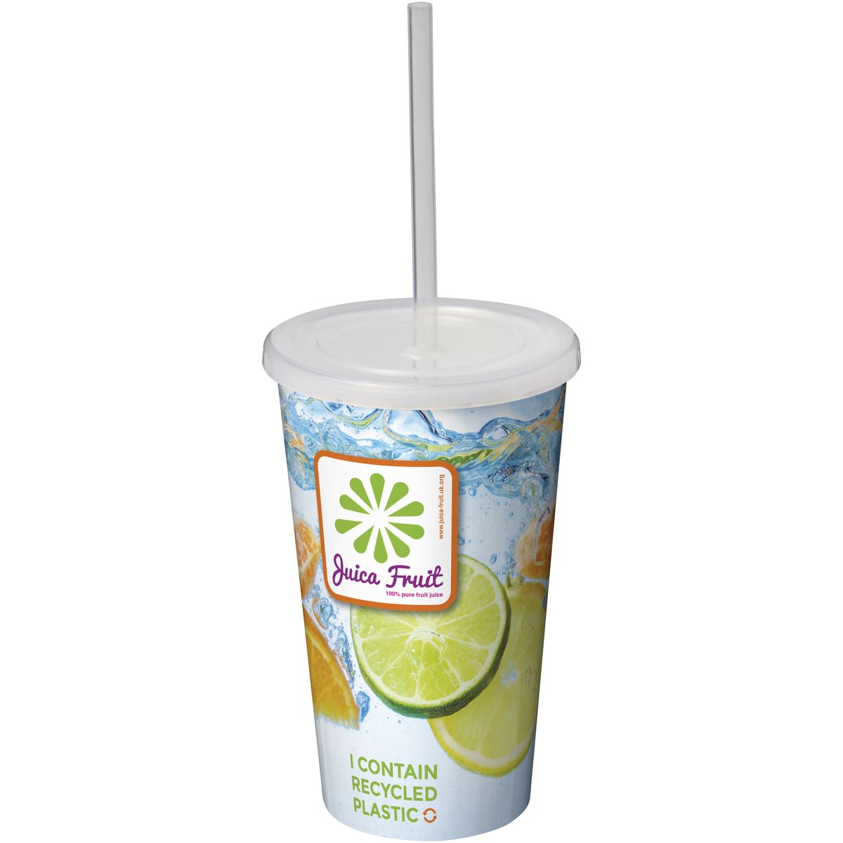 Vasos térmicos de 350 ml con capa exterior reciclada y pajita