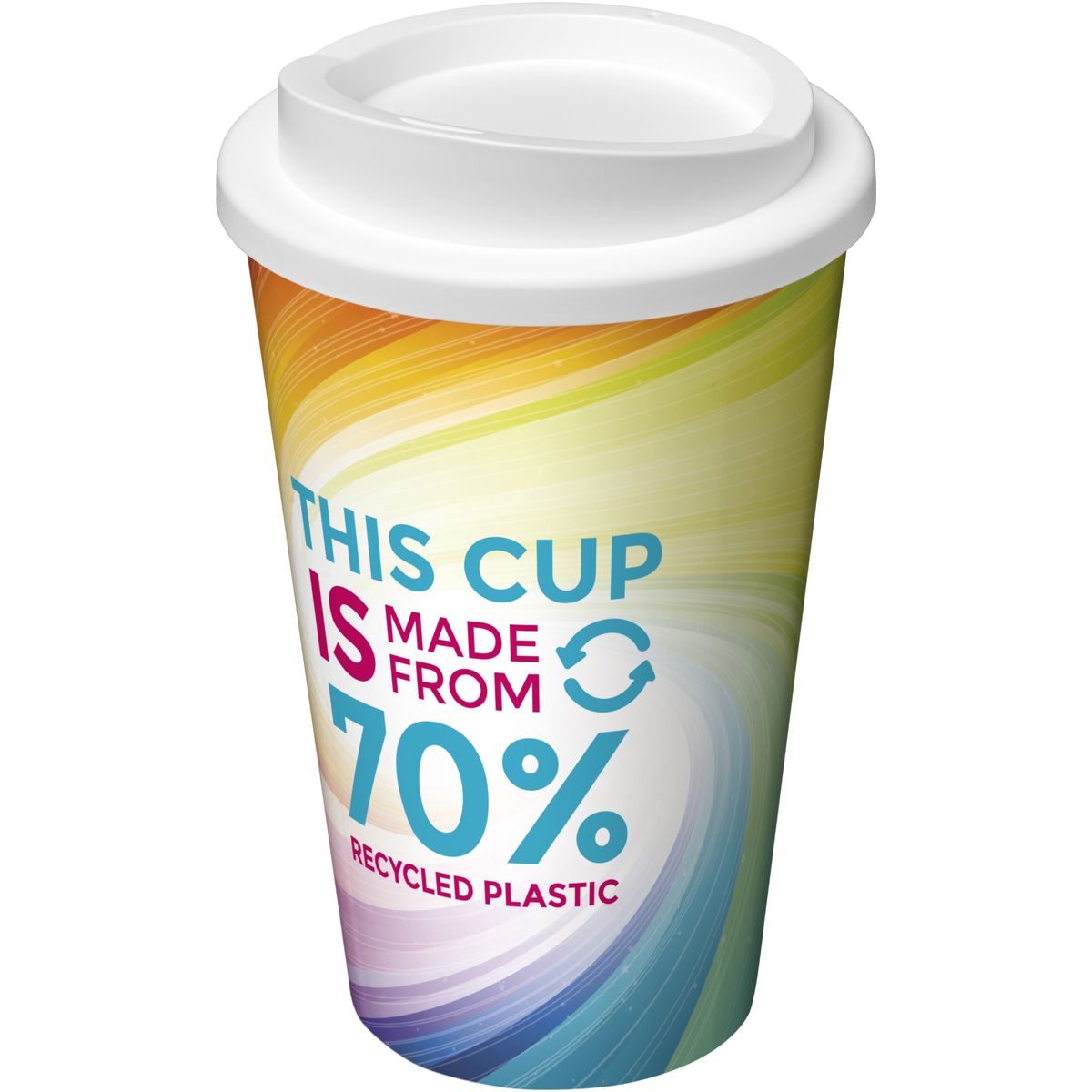 Vasos térmicos de 350 ml con diseño a color integrado, 70% reciclados