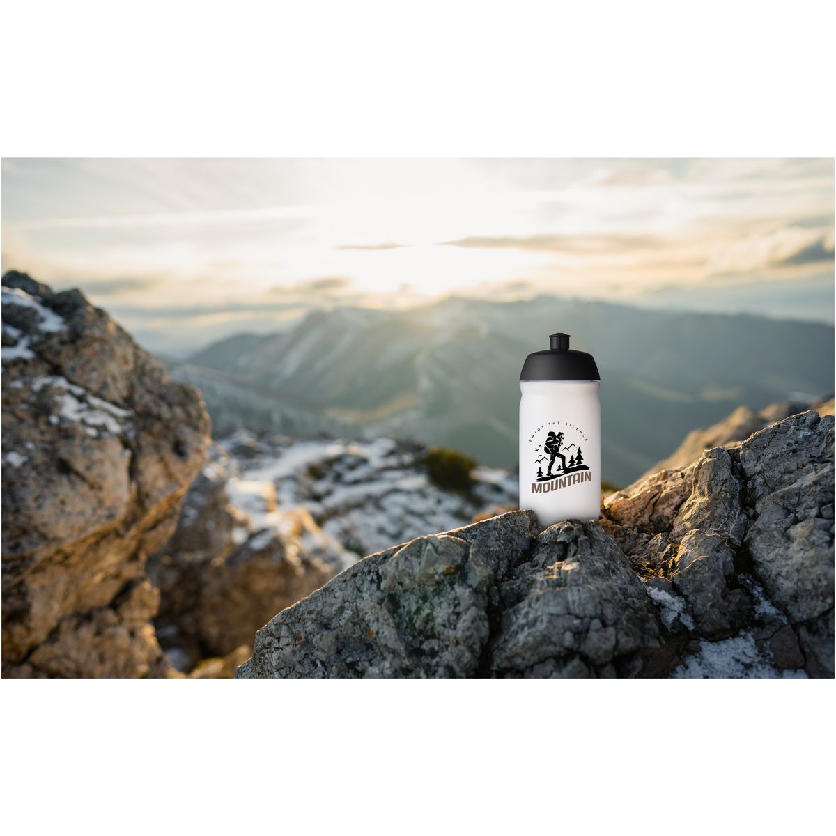 Bidones flexibles transparentes de 500 ml con tapón deportivo