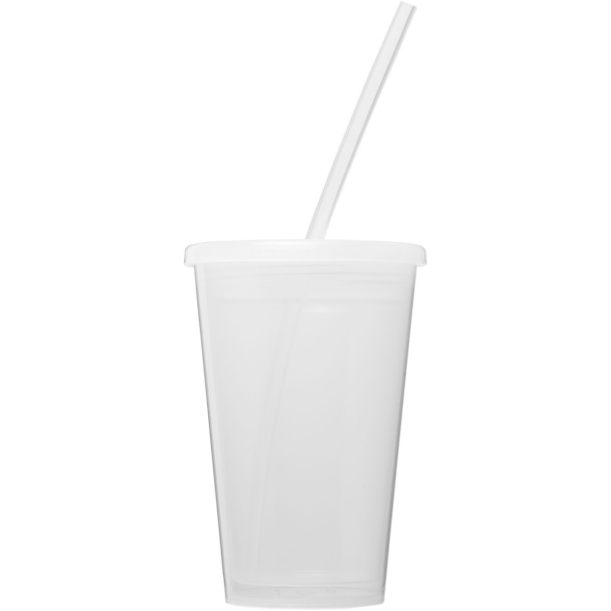 Vasos térmicos de plástico transparente de 350 ml con pajita
