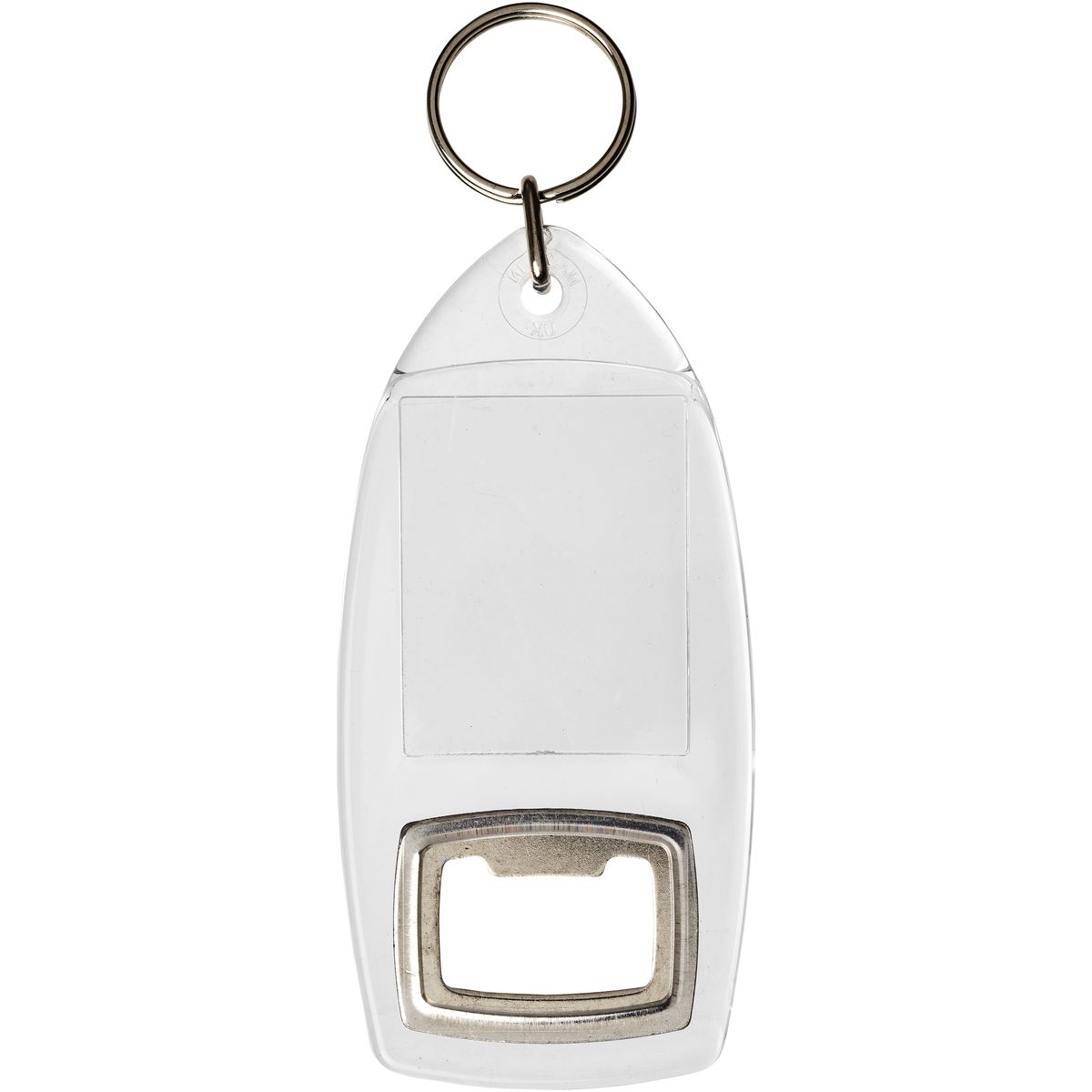 Llaveros transparentes con abrebotellas, inserto de 4 x 3,2 cm