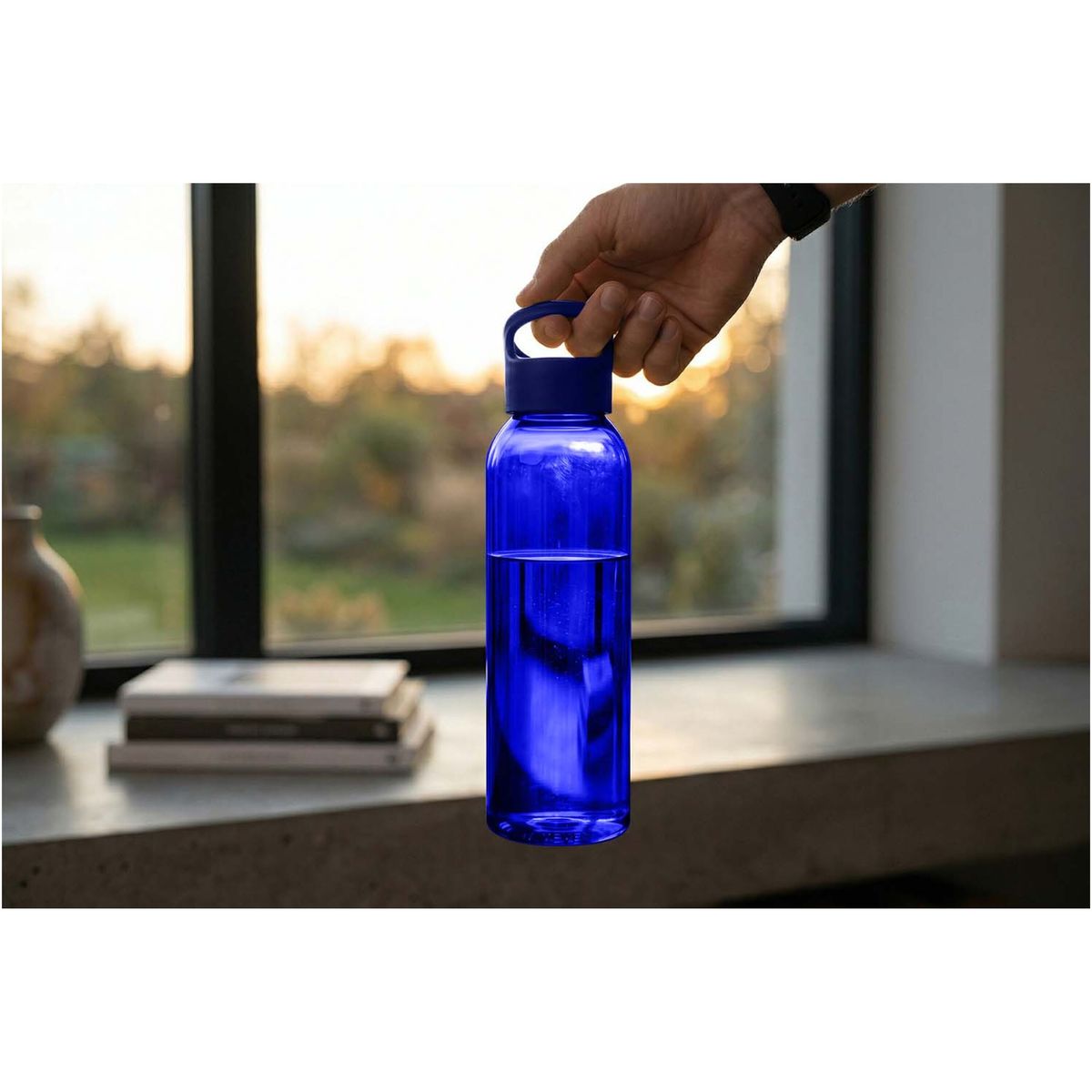 Botellas transparentes de Tritan de 650 ml con asa de transporte