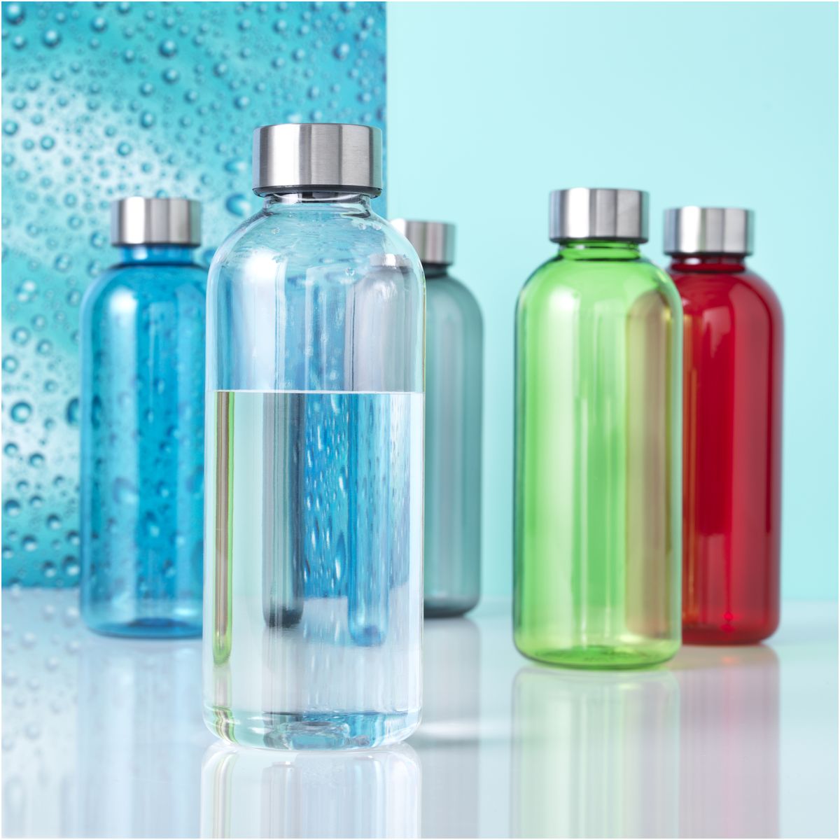Botellas de Tritan de 600 ml con tapa de rosca de acero inoxidable