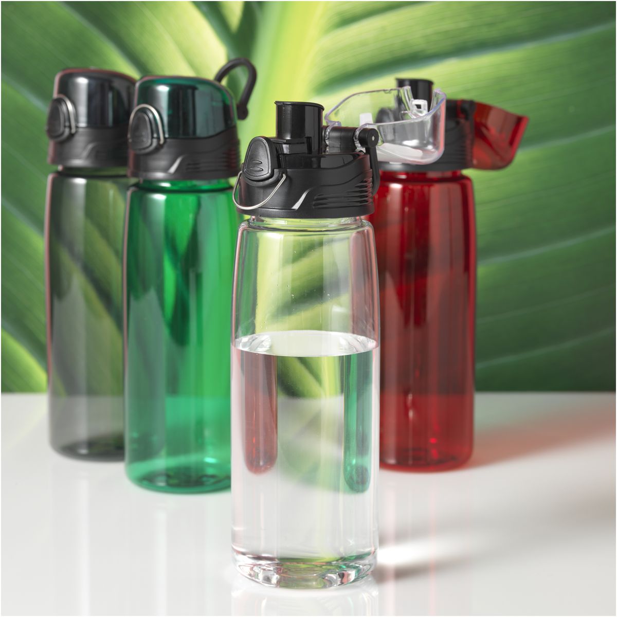 Botellas deportivas de Tritan de 700 ml con tapa abatible y pulsador