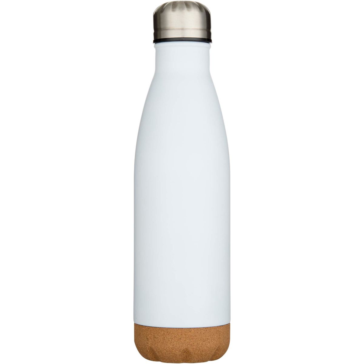Botellas de agua de acero inoxidable de 500 ml con aislamiento al vacío y detalles de corcho