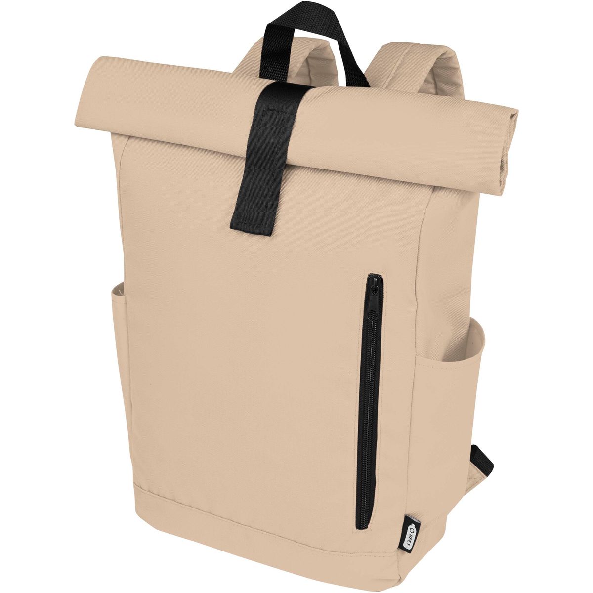 Mochilas recicladas repelentes al agua con cierre enrollable, 15,6 pulgadas, 18 litros