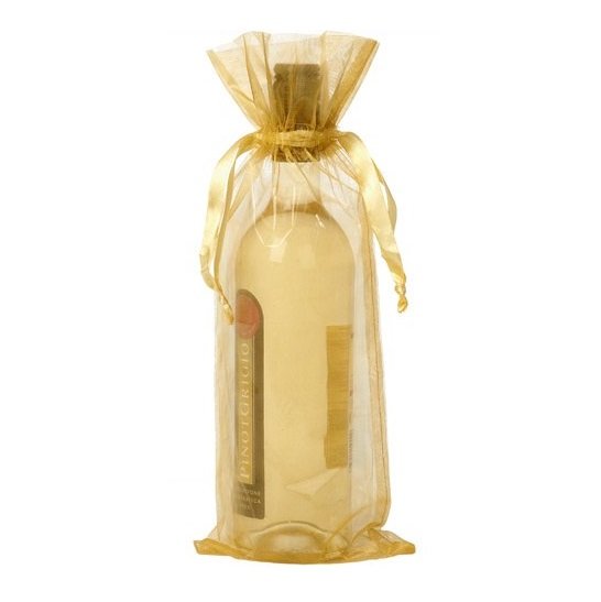 Sachets organza pour bouteille 15x38cm noir oro