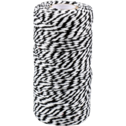 Cordón de Algodón Negro-blanco 1,5mm x 100mtr