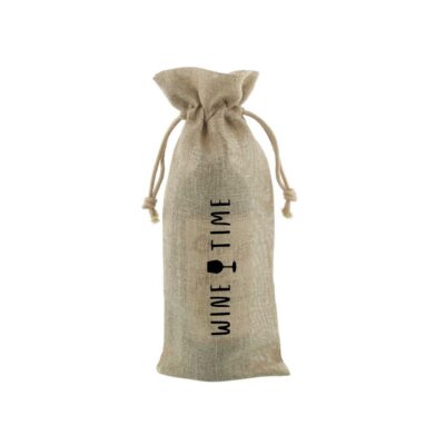 Impresas Bolsas Biodegradables de Yute para Botellas de Vino 15x38cm
